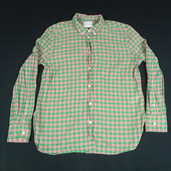 J.CREW GREEN & PINK CHECKERS - MEDIUM WOMENS BUTTON UP L189 - Picture 2 of 7